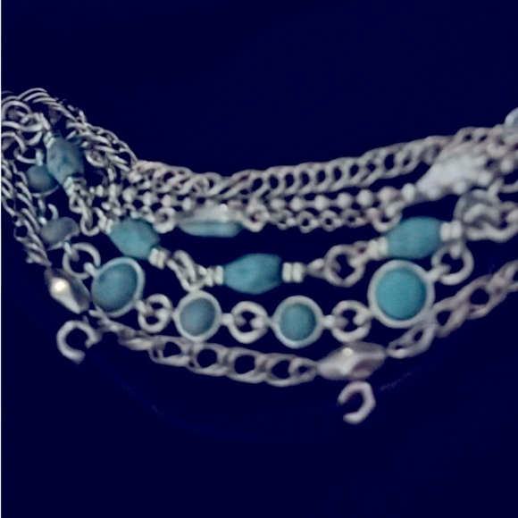 Lucky Brand Turquoise Stone Chain Leather Bracelet - Picture 6 of 6